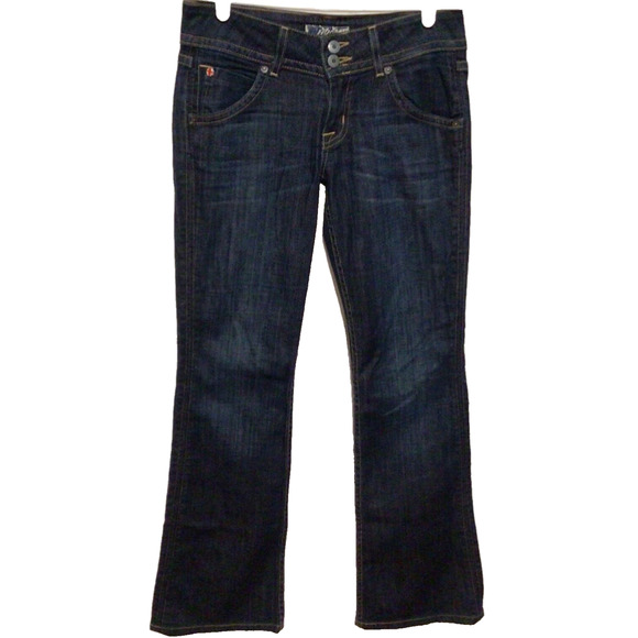 Hudson Women's Dark Blue Flared Boot Cut Denim Jeans Size 26 Mid Rise Stretch - Picture 1 of 3